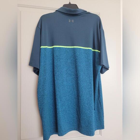 Under Armour Playoff Blue And Teal Polo Shirt XXL (AT-02) - Picture 4 of 7